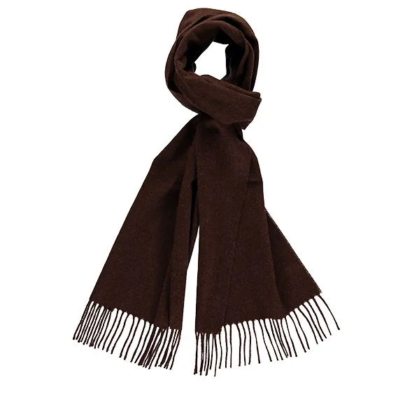 Plain Chocolate Brown Cashmere Scarf