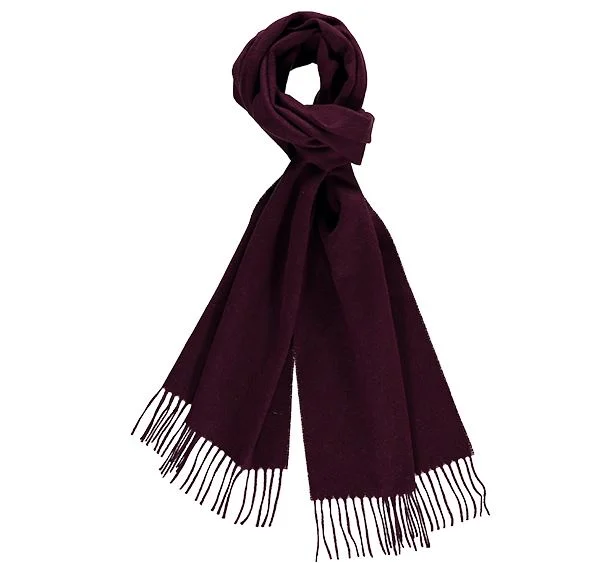 Plain Plum Cashmere Scarf