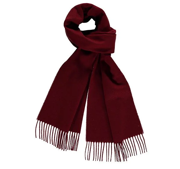 Plain Wine Red Cashmere Scarf