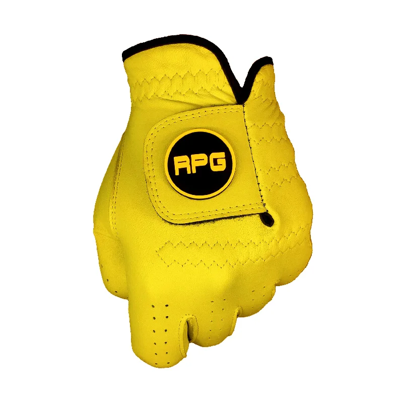 RPG 100% Cabretta Leather Color Golf Glove (Mens-Yellow)