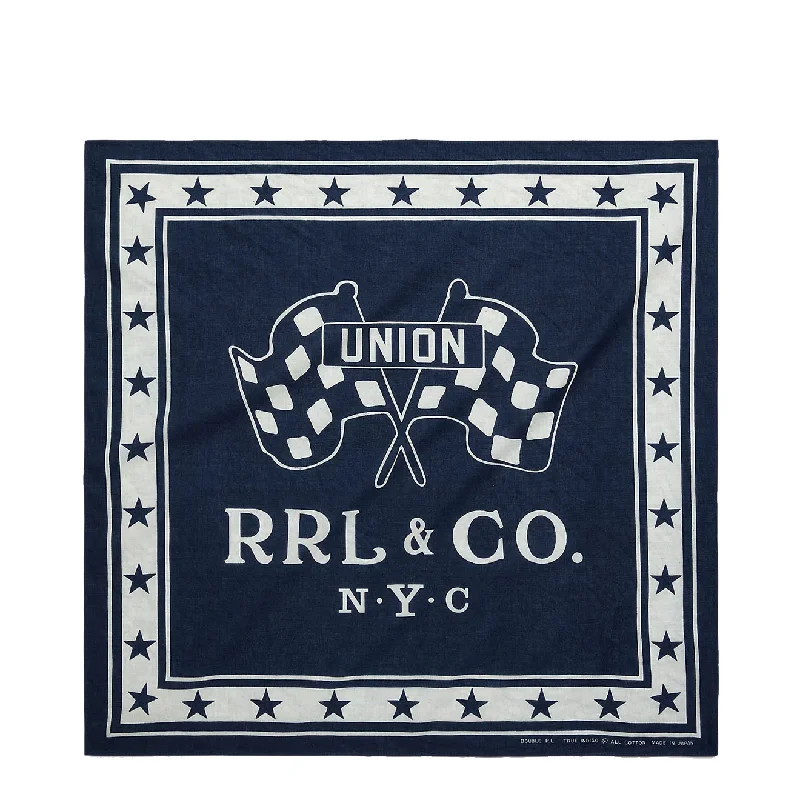 RRL by Ralph Lauren Logo Cotton Bandana Indigo/Cream