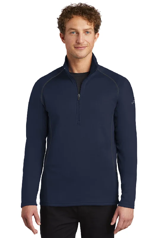 Eddie Bauer Mens Smooth Fleece 1/4 Zip Sweatshirt - River Navy Blue