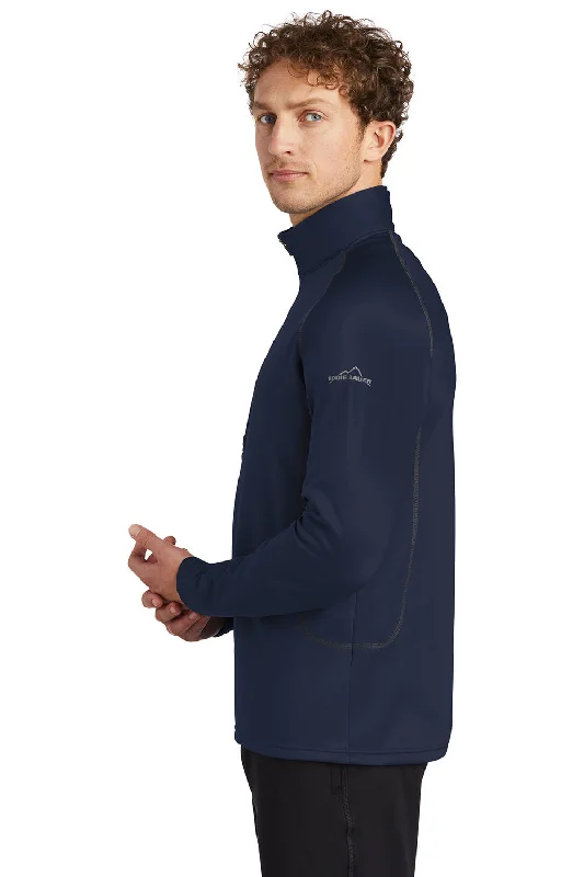 Eddie Bauer Mens Smooth Fleece 1/4 Zip Sweatshirt - River Navy Blue