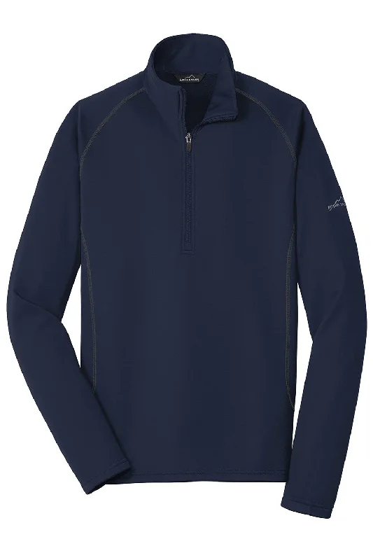 Eddie Bauer Mens Smooth Fleece 1/4 Zip Sweatshirt - River Navy Blue