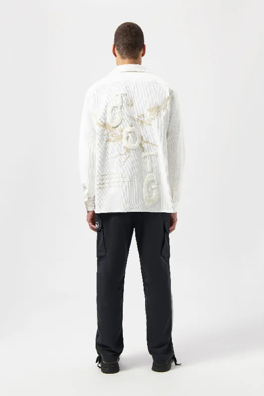 Game of the Gods Graffiti Corduroy Shirt White Swan