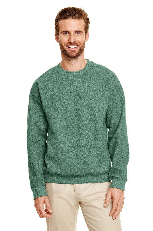 Gildan Mens Pill Resistant Fleece Crewneck Sweatshirt - Heather Dark Green