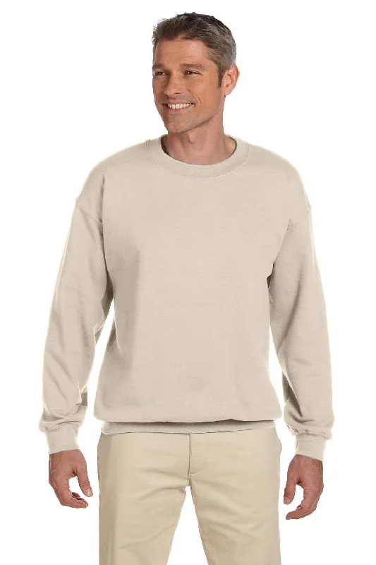 Gildan Mens Pill Resistant Fleece Crewneck Sweatshirt - Sand