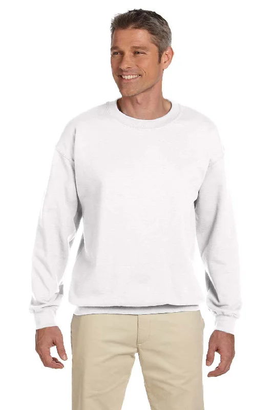 Gildan Mens Pill Resistant Fleece Crewneck Sweatshirt - White