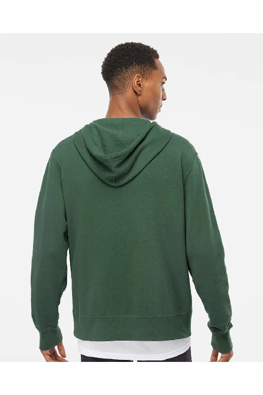 Independent Trading Co. Mens Full Zip Hooded Sweatshirt Hoodie - Alpine Green - NEW