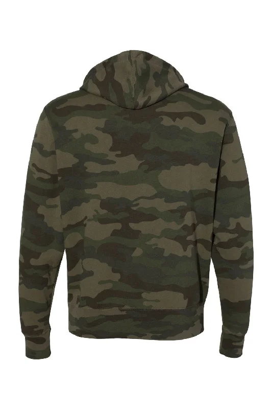 Independent Trading Co. Mens Full Zip Hooded Sweatshirt Hoodie - Forest Green Camo - NEW