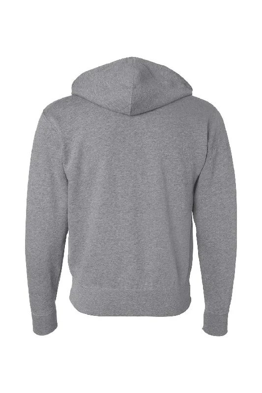 Independent Trading Co. Mens Full Zip Hooded Sweatshirt Hoodie - Heather Gunmetal Grey - NEW