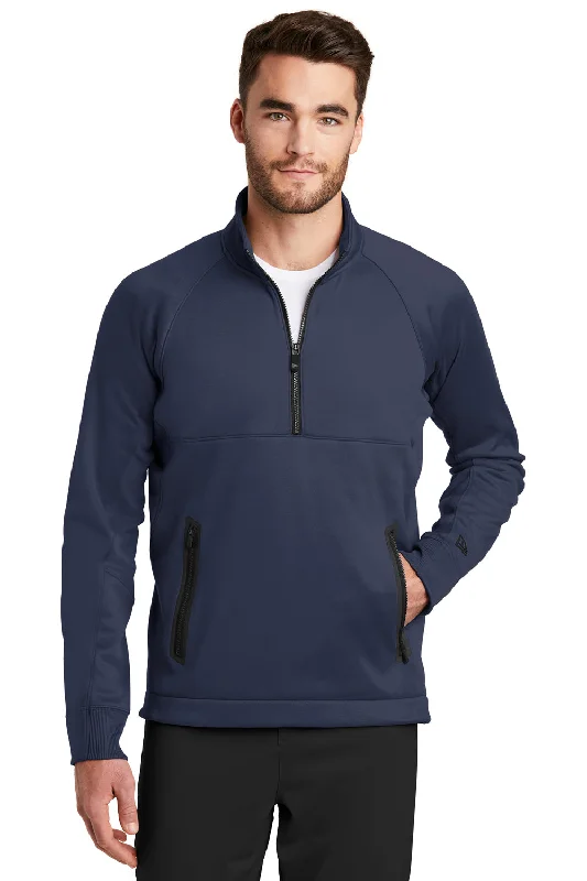 New Era Mens Venue Moisture Wicking Fleece 1/4 Zip Sweatshirt - Navy Blue