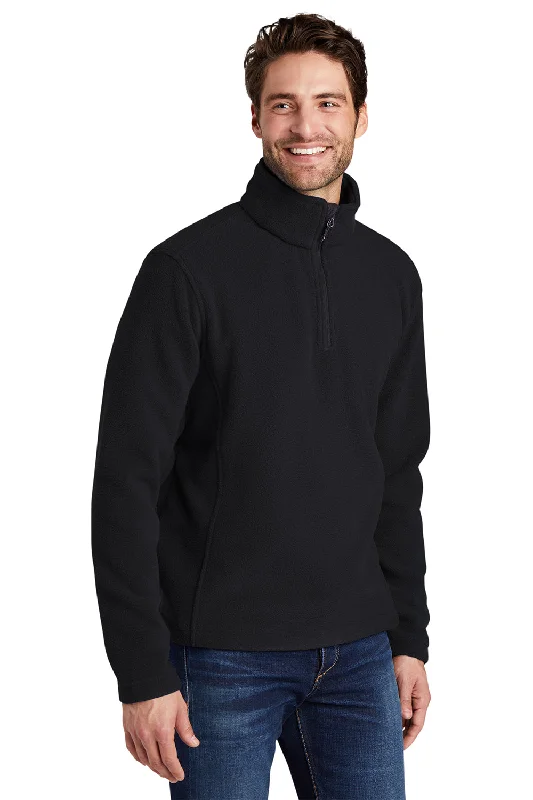 Port Authority Mens Fleece 1/4 Zip Sweatshirt - Black