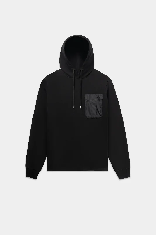 Q-Cargo Regular Fit Hoodie Jet Black