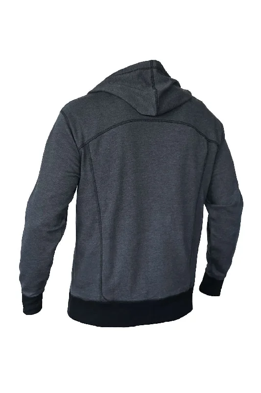 Quikflip Mens 2-in-1 Hero Classic Full Zip Hooded Sweatshirt Hoodie - Gunmetal Grey - NEW