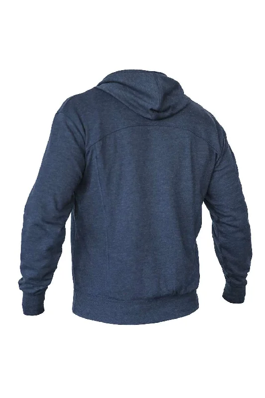 Quikflip Mens 2-in-1 Hero Classic Full Zip Hooded Sweatshirt Hoodie - Pacific Navy Blue - NEW