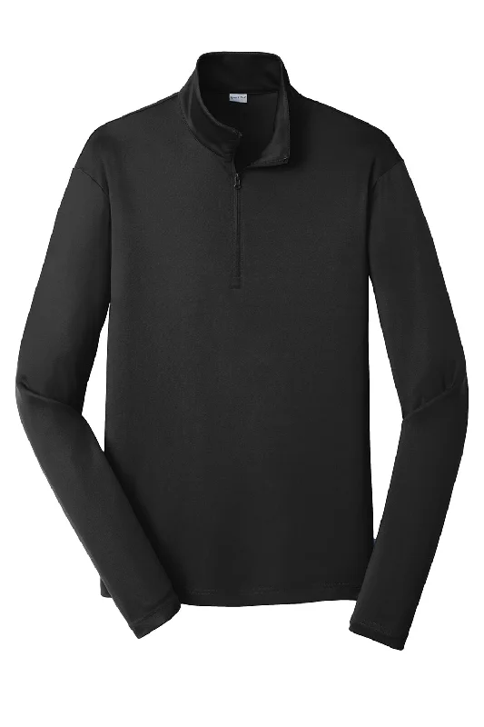 Sport-Tek Mens Competitor Moisture Wicking 1/4 Zip Sweatshirt - Black