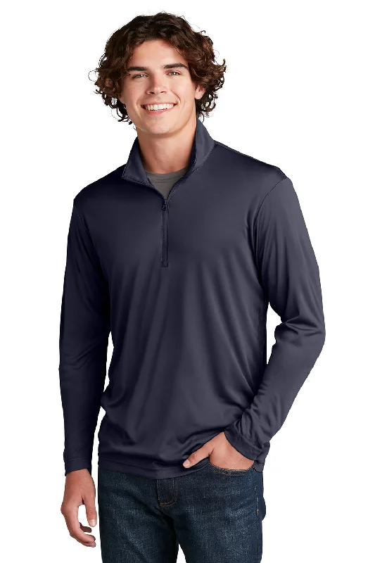 Sport-Tek Mens Competitor Moisture Wicking 1/4 Zip Sweatshirt - True Navy Blue