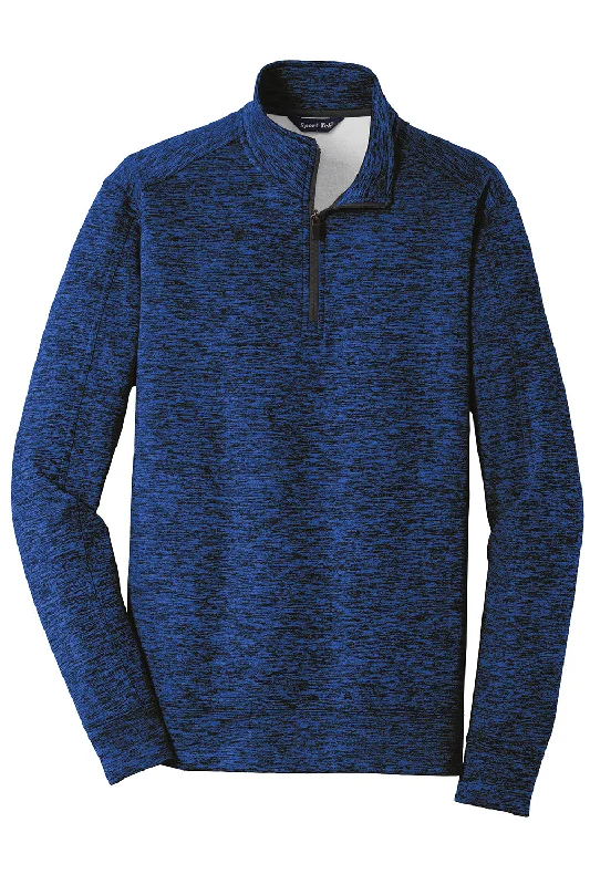 Sport-Tek Mens Electric Heather Moisture Wicking Fleece 1/4 Zip Sweatshirt - Dark Royal Blue Electric