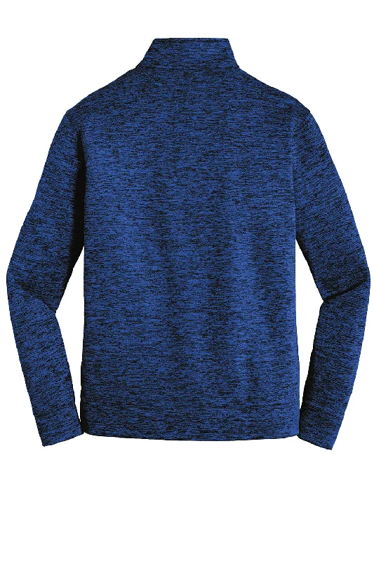 Sport-Tek Mens Electric Heather Moisture Wicking Fleece 1/4 Zip Sweatshirt - Dark Royal Blue Electric