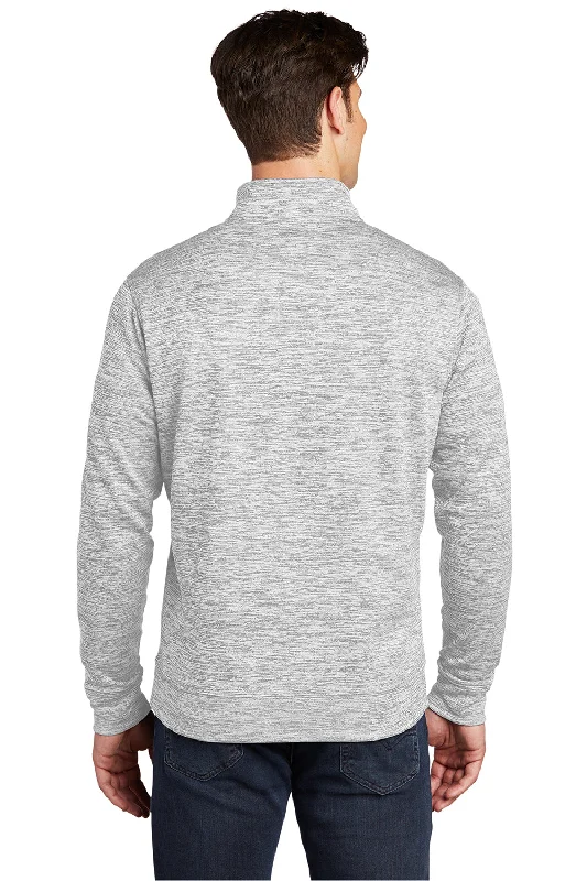 Sport-Tek Mens Electric Heather Moisture Wicking Fleece 1/4 Zip Sweatshirt - Silver Grey Electric