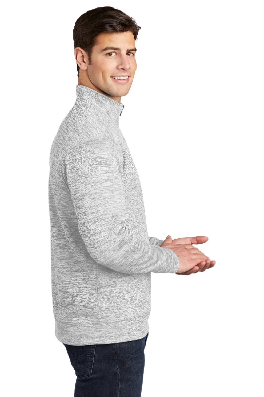 Sport-Tek Mens Electric Heather Moisture Wicking Fleece 1/4 Zip Sweatshirt - Silver Grey Electric