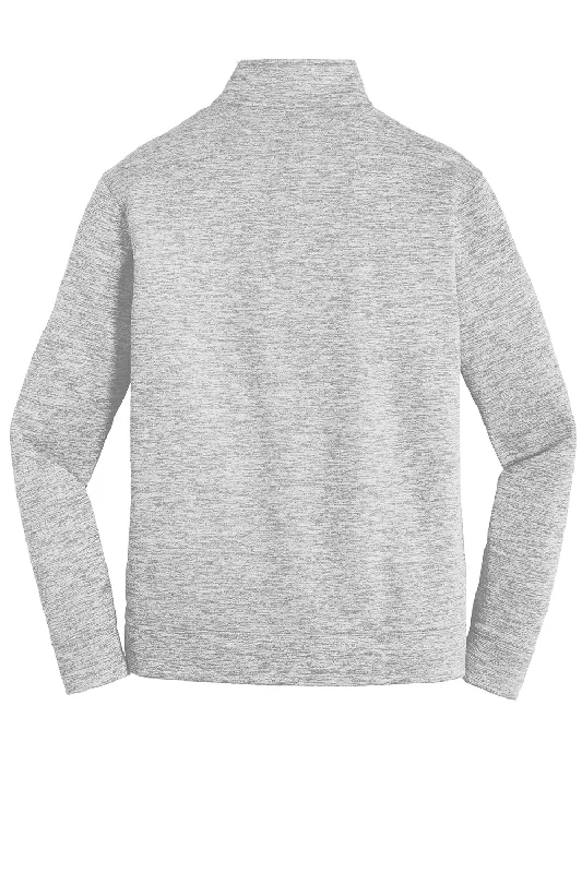 Sport-Tek Mens Electric Heather Moisture Wicking Fleece 1/4 Zip Sweatshirt - Silver Grey Electric