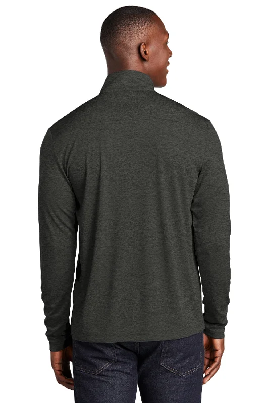 Sport-Tek Mens Endeavor Moisture Wicking 1/4 Zip Sweatshirt - Heather Black