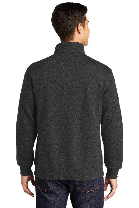 Sport-Tek Mens Shrink Resistant Fleece 1/4 Zip Sweatshirt - Heather Graphite Grey