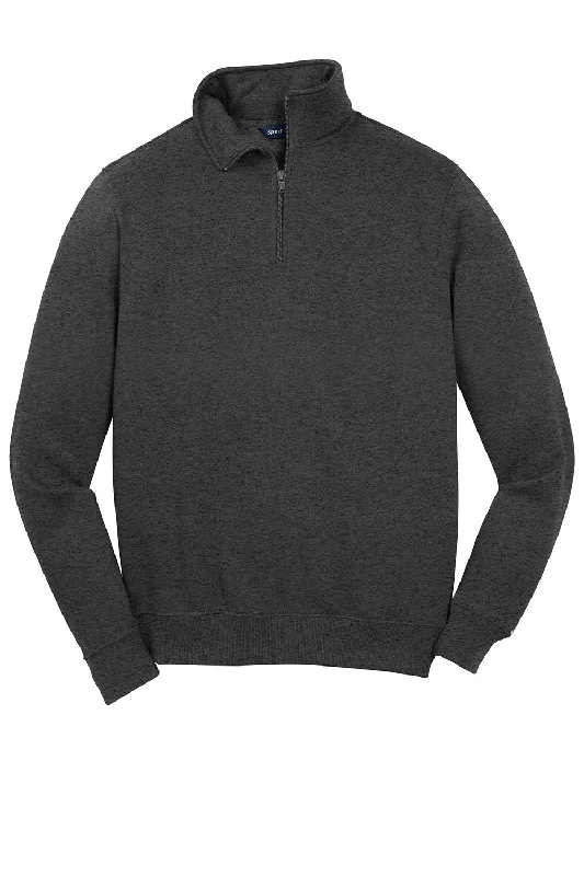 Sport-Tek Mens Shrink Resistant Fleece 1/4 Zip Sweatshirt - Heather Graphite Grey