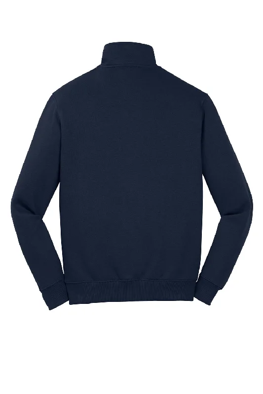 Sport-Tek Mens Shrink Resistant Fleece 1/4 Zip Sweatshirt - True Navy Blue