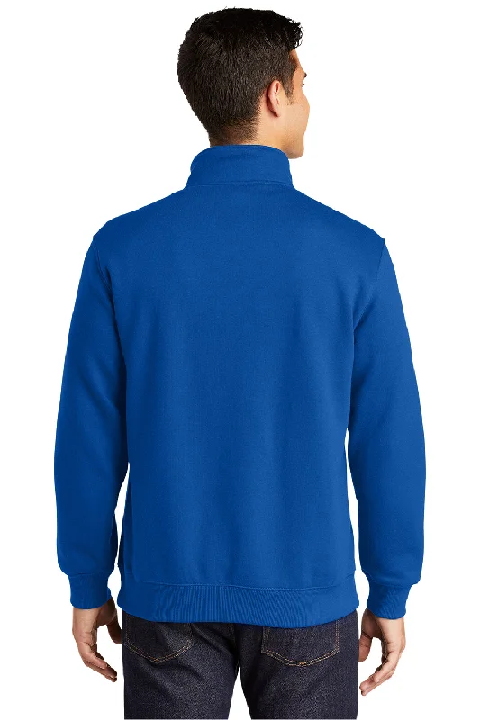 Sport-Tek Mens Shrink Resistant Fleece 1/4 Zip Sweatshirt - True Royal Blue