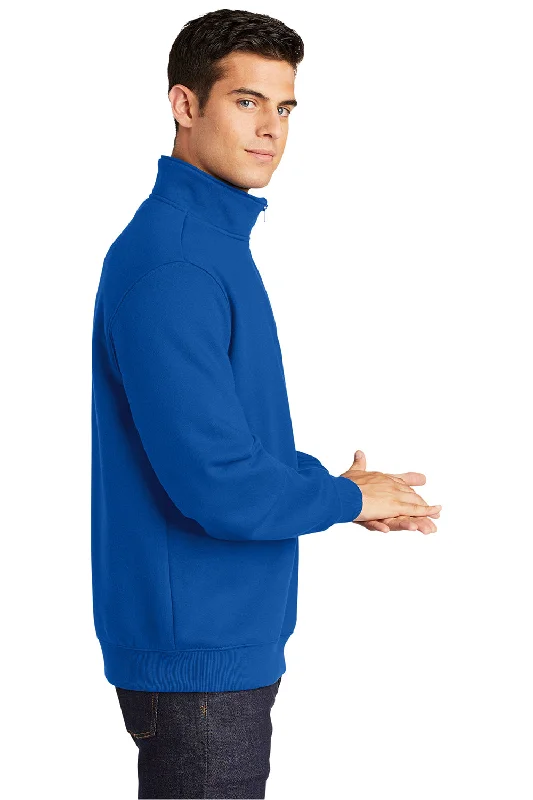 Sport-Tek Mens Shrink Resistant Fleece 1/4 Zip Sweatshirt - True Royal Blue