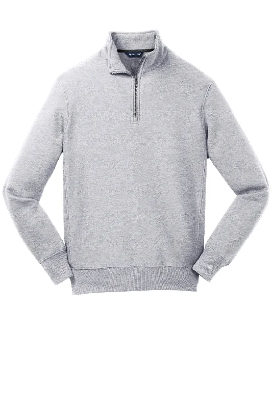 Sport-Tek Mens Fleece 1/4 Zip Sweatshirt - Heather Grey