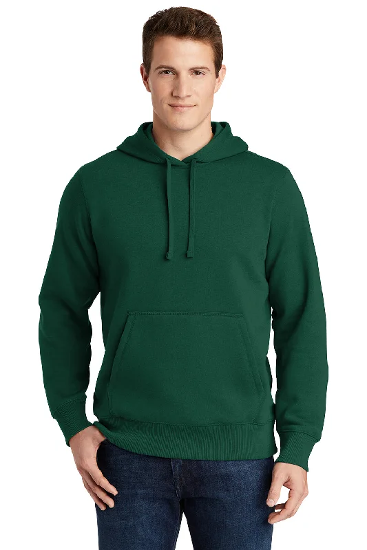 Sport-Tek Mens Shrink Resistant Fleece Hooded Sweatshirt Hoodie - Forest Green