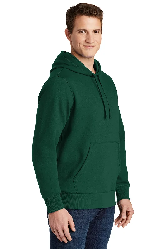 Sport-Tek Mens Shrink Resistant Fleece Hooded Sweatshirt Hoodie - Forest Green