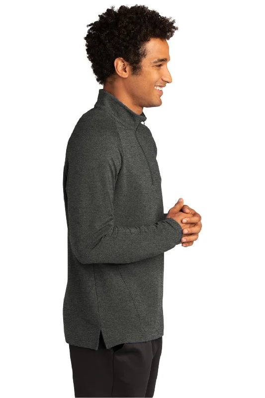 Sport-Tek Mens Flex Fleece Moisture Wicking 1/4 Zip Sweatshirt - Heather Dark Grey