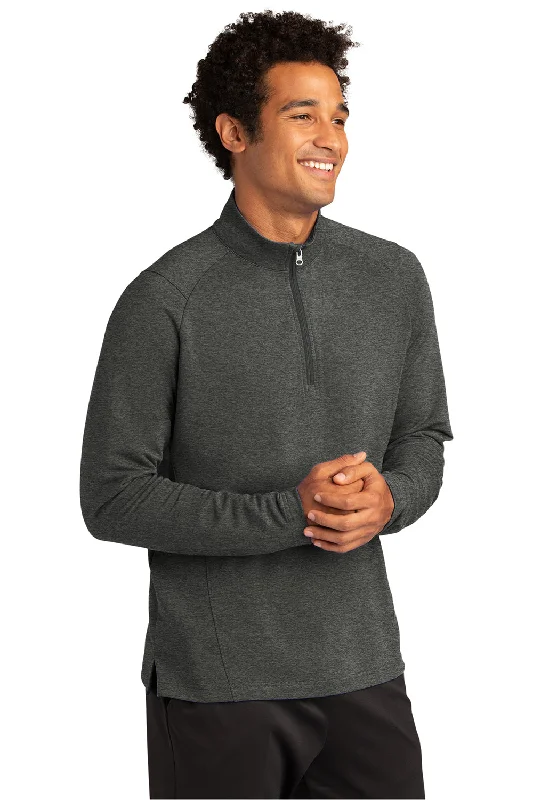 Sport-Tek Mens Flex Fleece Moisture Wicking 1/4 Zip Sweatshirt - Heather Dark Grey