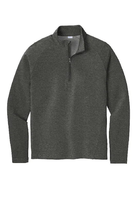 Sport-Tek Mens Flex Fleece Moisture Wicking 1/4 Zip Sweatshirt - Heather Dark Grey