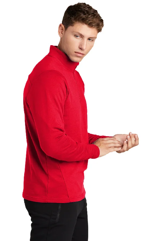 Sport-Tek Mens French Terry 1/4 Zip Sweatshirt - True Red