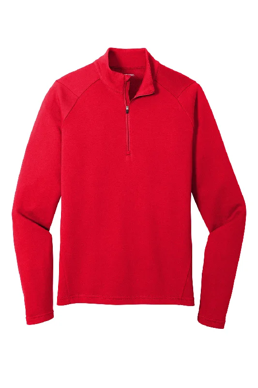 Sport-Tek Mens French Terry 1/4 Zip Sweatshirt - True Red