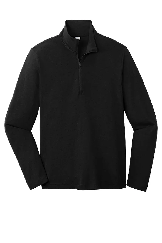 Sport-Tek Mens Moisture Wicking 1/4 Zip Sweatshirt - Black