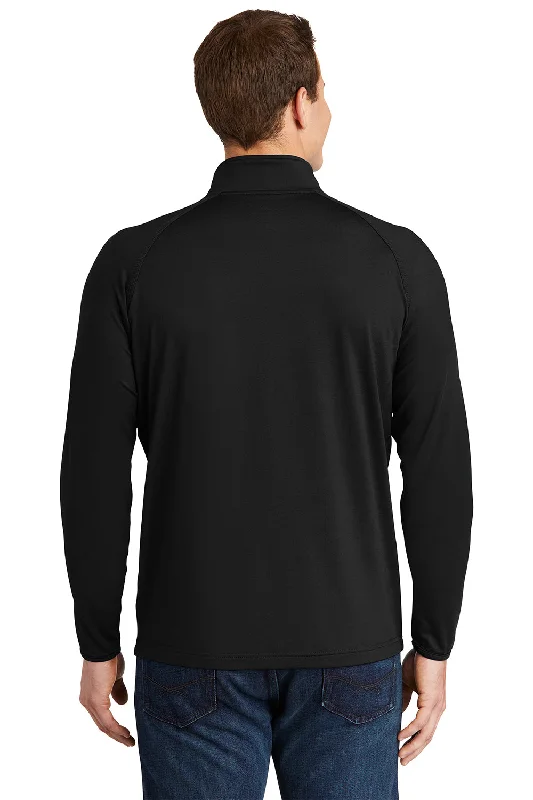 Sport-Tek Mens Sport-Wick Moisture Wicking 1/4 Zip Sweatshirt - Black