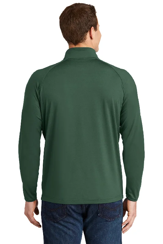 Sport-Tek Mens Sport-Wick Moisture Wicking 1/4 Zip Sweatshirt - Forest Green