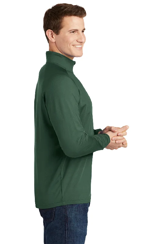 Sport-Tek Mens Sport-Wick Moisture Wicking 1/4 Zip Sweatshirt - Forest Green