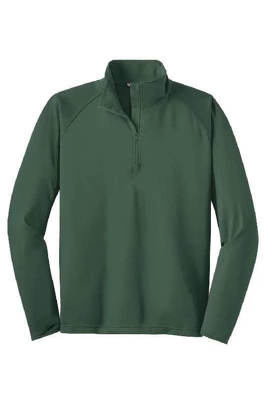 Sport-Tek Mens Sport-Wick Moisture Wicking 1/4 Zip Sweatshirt - Forest Green