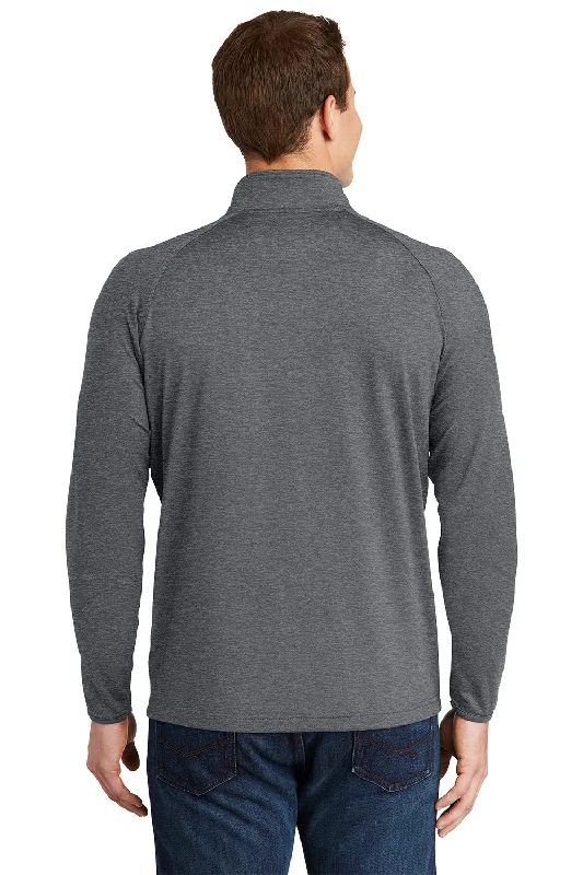 Sport-Tek Mens Sport-Wick Moisture Wicking 1/4 Zip Sweatshirt - Heather Charcoal Grey