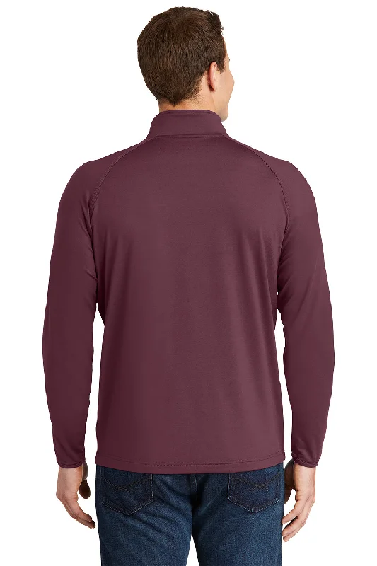 Sport-Tek Mens Sport-Wick Moisture Wicking 1/4 Zip Sweatshirt - Maroon