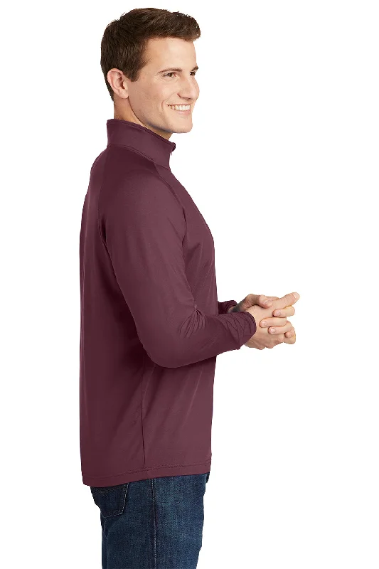 Sport-Tek Mens Sport-Wick Moisture Wicking 1/4 Zip Sweatshirt - Maroon