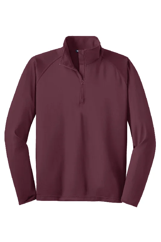 Sport-Tek Mens Sport-Wick Moisture Wicking 1/4 Zip Sweatshirt - Maroon